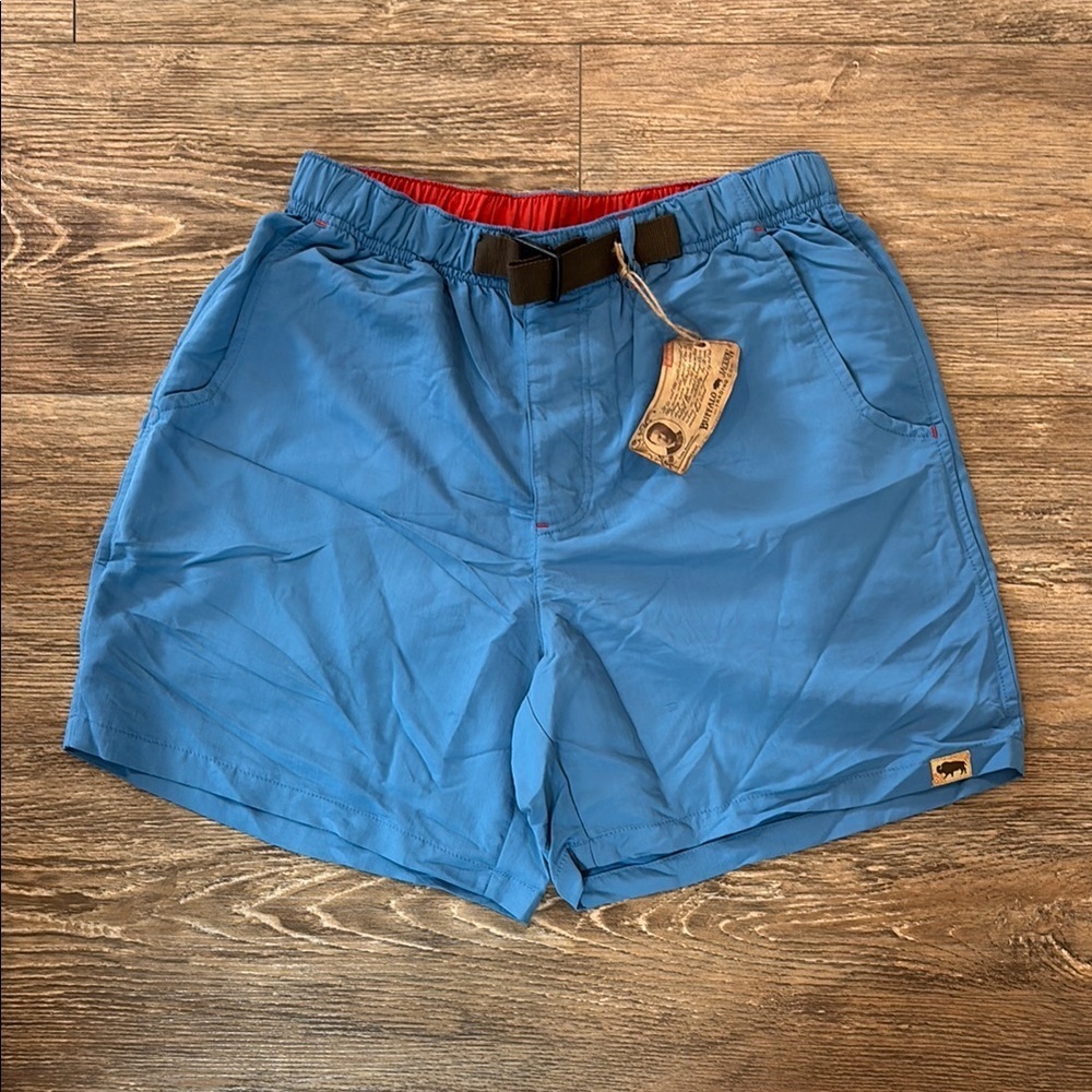 Buffalo Jackson Riverdale Belted Swim Trunks in Blue Men's Size Small NWT
